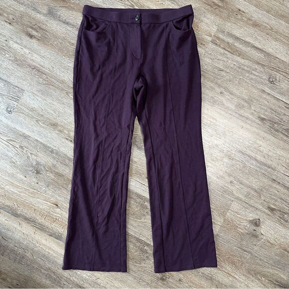 J. Jill Wearever Purple Straight Leg Trousers Dress Pants Medium Business - Picture 1 of 4